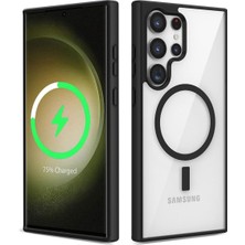 Tech Butiq Galaxy S22 Ultra Uyumlu Uyumlu Şarj Özellikli Silikon Ege Kılıf-Siyah