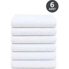 Hepsine Rakip 6 Lı Otel Havlusu 100 Pamuklu Beyaz El Havlusu 50X90 cm