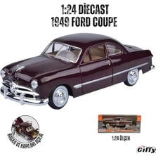 Tech Butiq Giffy / 1949 Coupe 1:24 Ölçek Die-Cast Kutulu Full Metal Koleksiyonluk Oyuncak Klasik Araç Model Araba Kahverengi (Kahverengi)