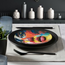 GÜRAL PORSELEN Camelia 6 Parça Bone Pasta Takımı - 2090