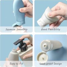 Tech Butiq Seyahat Şişesi Krem Şampuan 3 Adet Set, Sızdırmaz Kozmetik Şişesi, Çok Amaçlı Seyahat Tipi Doldurulabilir Krem Losyon Şişe Seti Tatil Kamp Kutusu (Bpa Içermez)