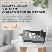 Tech Butiq Plentiful Aynalı LED Ekranlı Saat,elektronik Masaüstü Çalar Saat, Çift Dijital Çalar Saat, Başucu Ofisi Için Geri Sayımlı Kompakt Sıcaklık Göstergesi