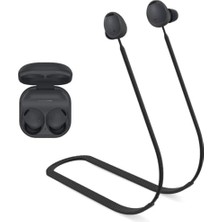 Tech Butiq Galaxy Buds2 ile Uyumlu/galaxy Buds2 Pro ile Uyumlu Yumuşak Güçlü Silikon Özel Kaymaz Tasarım Spor Kaybolmaya Karşı Kulaklık Aksesuarları Boyun Ipi Siyah