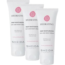Tech Butiq Hydrating Yoğun Nemlendirici Gündüz ve Gece Kremi 75 ml Kuru ve Hasas Ciltler Için (3 Paketi)