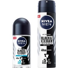 Tech Butiq Men Erkek Roll On Deodorant & Invisible Fresh 50 ml X2 + Men Erkek Sprey Deodorant & Invisible Origina 150 ml