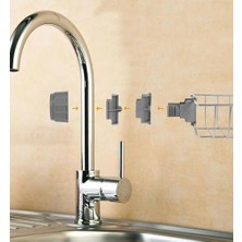 Tech Butiq Mutfak Banyo Duş Musluk Üstü Tek Katlı Raf: Sabun Sünger Askısı ile Pratik Depolama Çözümü
