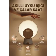 Neffo Ay Işığı Gece Işığı Kablosuz Şarj Ses Akıllı Ev Çalar Saat Bluetooth Küçük Hoparlör
