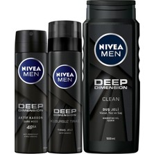 Nivea Deep Dimension Deo Sprey 150 ml +  Tıraş Jeli 200 ml +  Duş Jeli 500 ml