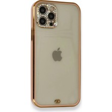 Renas Store Iphone 12 Kılıf Liva Taşlı Silikon - Pembe