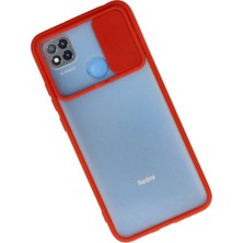 Renas Store Redmi 9c Kılıf Palm Buzlu Kamera Sürgülü Silikon - Kırmızı