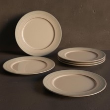 GÜRAL PORSELEN Güral 6 Adet 27 Cm Servis Tabağı Reaktif Agate Vr 969