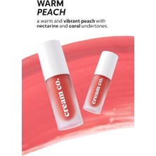 Tech Butiq Cream Co. Allık Ruj Göz Farı Glow Tint Warm Peach, Nemlendirici Makyaj, 503 Şeftali, Hyaluronik Asit Peptit
