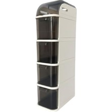 Tech Butiq Pro Slim Tekerlekli Dolap, 4 Çekmeceli Banyo Mutfak Organizer, 95X20X38.5 cm
