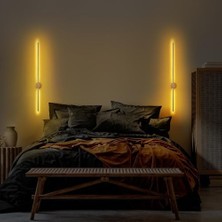 Tech Butiq Modern Uzun Çubuk LED Aplik, Parlak Duvar Lambası, 13W 3000K Sarı Işık, IP65 Dış Mekan ve Banyo Uyumlu Dekoratif Aydınlatma (91 Cm)