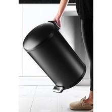 Tech Butiq Kapaklı Çöp Kovası 30 Lt Mat Texture - Iç Kısım Siyah
