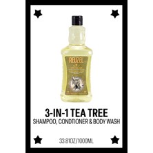 Reuzel 3 in 1 Tea Tree Şampuan + Saç Kremi + Duş Jeli 1000 ml