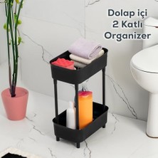 Tech Butiq 1131 Iki Katlı Raf - Çok Amaçlı Mutfak Banyo Düzenleyici Organizer - Siyah