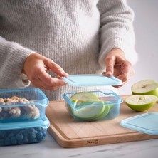 Tech Butiq Plastik Saklama Kabı Seti, Mavi, 0,6 Lt, 3 Parça