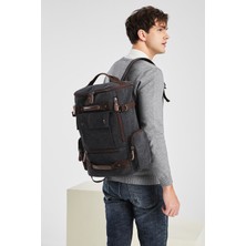 C-Active Siyah Sırt Çantası Kanvas Kumaş Ergonomik Tasarım Standart Ebatlar CTVYB1258-0001