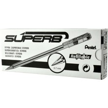 Pentel Superb 0.7Mm Yağ Bazlı Roller Kalem Siyah 12 Li