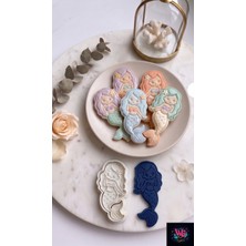 WLS Studio Deniz Kızı Kurabiye Kalıbı ve Kaşesi Seti 10 cm Organik Butik Kurabiye Kalıbı