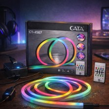 Tech Butiq Rgb Akıllı Neon LED Set 5 Metre – 7W USB Girişli, Mobil Uygulama ve Kumanda Kontrollü, Müzik Senkronlu, IP65 Su Geçirmez, Kişiselleştirilebilir Renk Efektli, Oyuncu Odası Dekoratif Aydınlatma