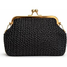 PaminBags Aksesuar Paminbags Hasır Mini Retro Burslu Çanta PMN009