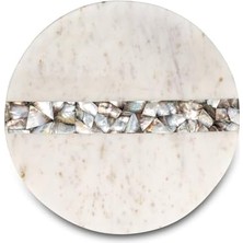 Tech Butiq Romano Mermer Servislik 14X14X1.76 cm Beyaz
