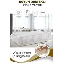 Tech Butiq Ortopedik Visko Yastık Boyun Fıtığı Boyun Düzleşmesi Boyun Ağrısı Destekli Lüks Yastık,, Beyaz, Standart