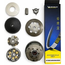 Monero Scooter 50 cc - 80 cc Ön Varyatör + Arka Debriyaj + Michelin Kayış Set Kuba-Rks-Mondial- *6*6636