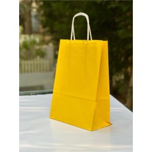 Orbak Kağıtçılık 1.kalite 18X8X24 cm 1’ Li Sarı Renkli Kraft Kağıt Çanta, Hediye Poşeti, Hediye Paketi, Kraft Çanta