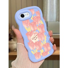 Ucuc iPhone 6 Plus/6s Plus Uyumlu Mavi Silikon Kılıf Kamera Korumalı Darbe Emici Tasarım Şık Baskı Kılıf