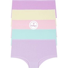 Akn Teks Yüksek Bel Kadın Külot Pastel Mint 5'li Paket