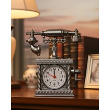Sibelora Home Retro Telefon Görünümlü Çalar Saat Masa ve Raf Dekoru