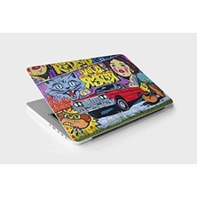 Die Grup Kırmızı Araba Temalı Laptop Sticker, Notebook Kaplama Etiketi