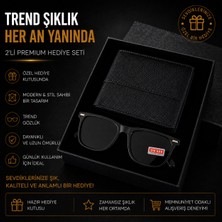 Şık Erkek Aksesuar Seti - Gözlük ve Cüzdan Kombini
