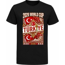 Efendioğlu Design Retro Osmanlı Desenli 2026 Türkiye Dünya Kupası Baskılı Pamuklu Çocuk Tişört