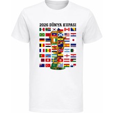 Efendioğlu Design Tüm Ülke Takımları Bayrakları 2026 Dünya Kupası Hatıra Pamuklu T-Shirt