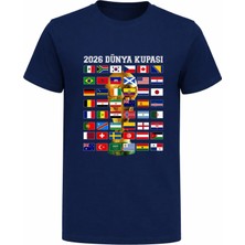 Efendioğlu Design Tüm Ülke Takımları Bayrakları 2026 Dünya Kupası Hatıra Pamuklu T-Shirt