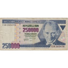 Banknoting 7. Emisyon 3. Tertip 250.000 Lira I19 Temiz.