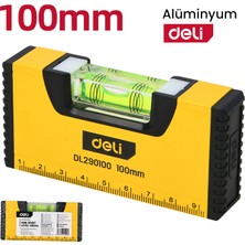 Deli Delı 2’si 1 Arada Lazer Mesafe Ölçer ve Şerit Metre 100MM Mini Su Terazisi