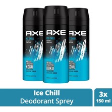 Die Grup 3 Adet Axe Ice Chill Erkek Deodorant Sprey 150 ml