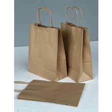 Orbak Kağıtçılık 1.kalite 18X8X24 cm 3’ Lü Kahverengi Renkli Kraft Kağıt Çanta, Hediye Poşeti, Paketi, Çanta