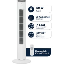 Kumtel KTF-360 Kule Tipi Vantilatör Beyaz