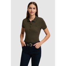 U.S. Polo Assn. Kadın Koyu Haki Basic Tişört 50323461-VR111