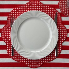 Han Deco Kırmızı Pötikare Amerikan Servis ve Bardak Altlığı