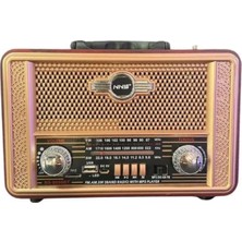 Nuveden Retro, Nostaljik, Ahşap Tasarım Bluetooth Hoparlörlü, Şarjlı, Taşınabilir Otantik Tasarıml�