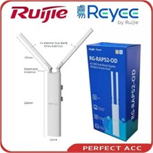 Ruijie Ruıjıe Reyee RG-RAP52-OD Wi-Fi 5 AC1300 1port Gıgabıt 2x2 Mu-Mımo 2.4/5ghz Poe Adaptorsuz Outdoor Omnı Anten (360 Derece