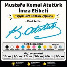 Sb Store Atatürk Imza Sticker Etiket - Mavi Renk
