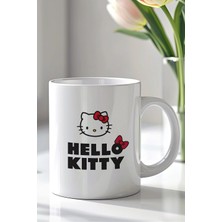 Mio Life Hello Kitty Tasarımlı 330ML Baskılı Beyaz Seramik Kupa Bardak